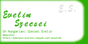 evelin szecsei business card